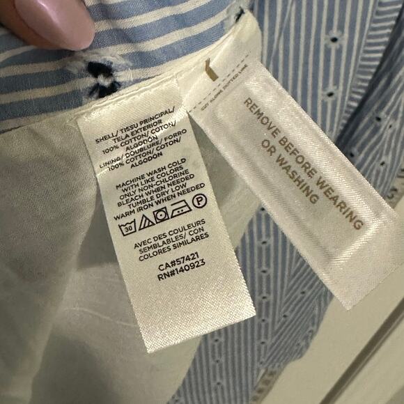 Loft wrap, dress floral stripe, nautical size large new lined - Picture 7 of 12